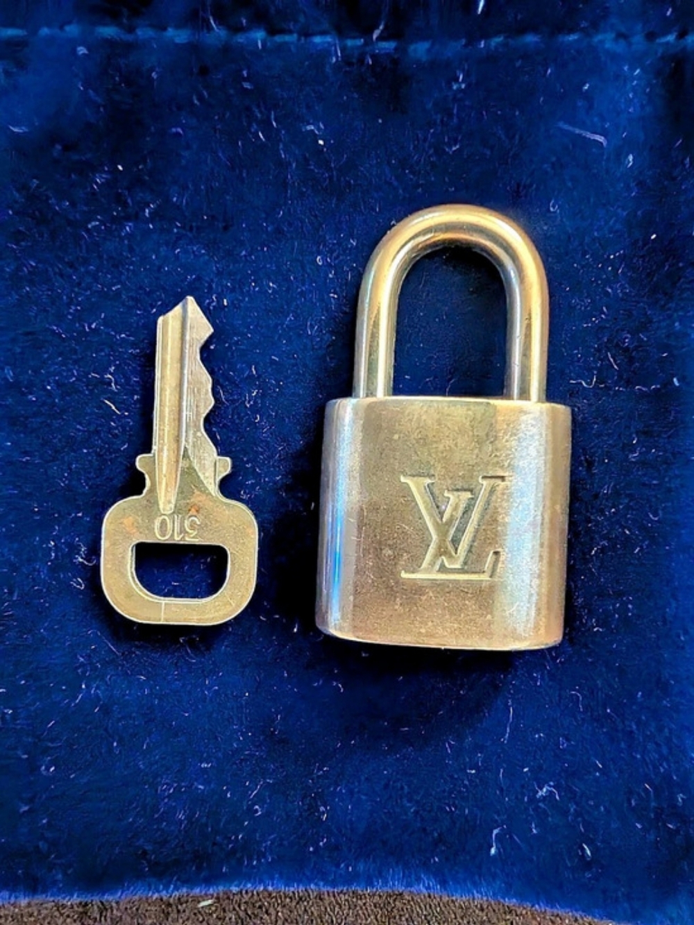 Louis Vuitton LV Brass Padlock and Key Set #310 Gold